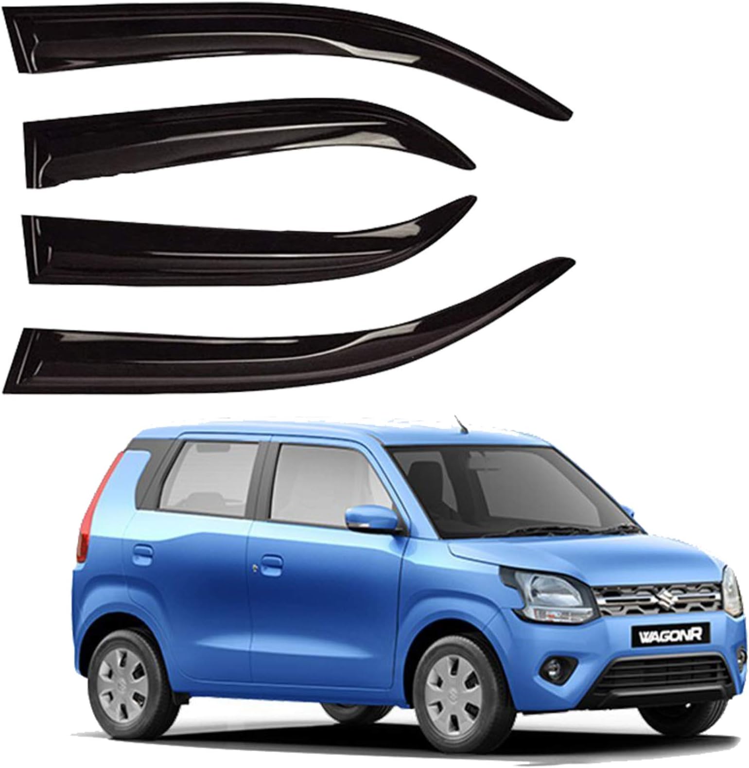 Wagon R Window Autofact Bossy Side Window Deflector/Door Visor/Wind Guard/Rain Guard ...