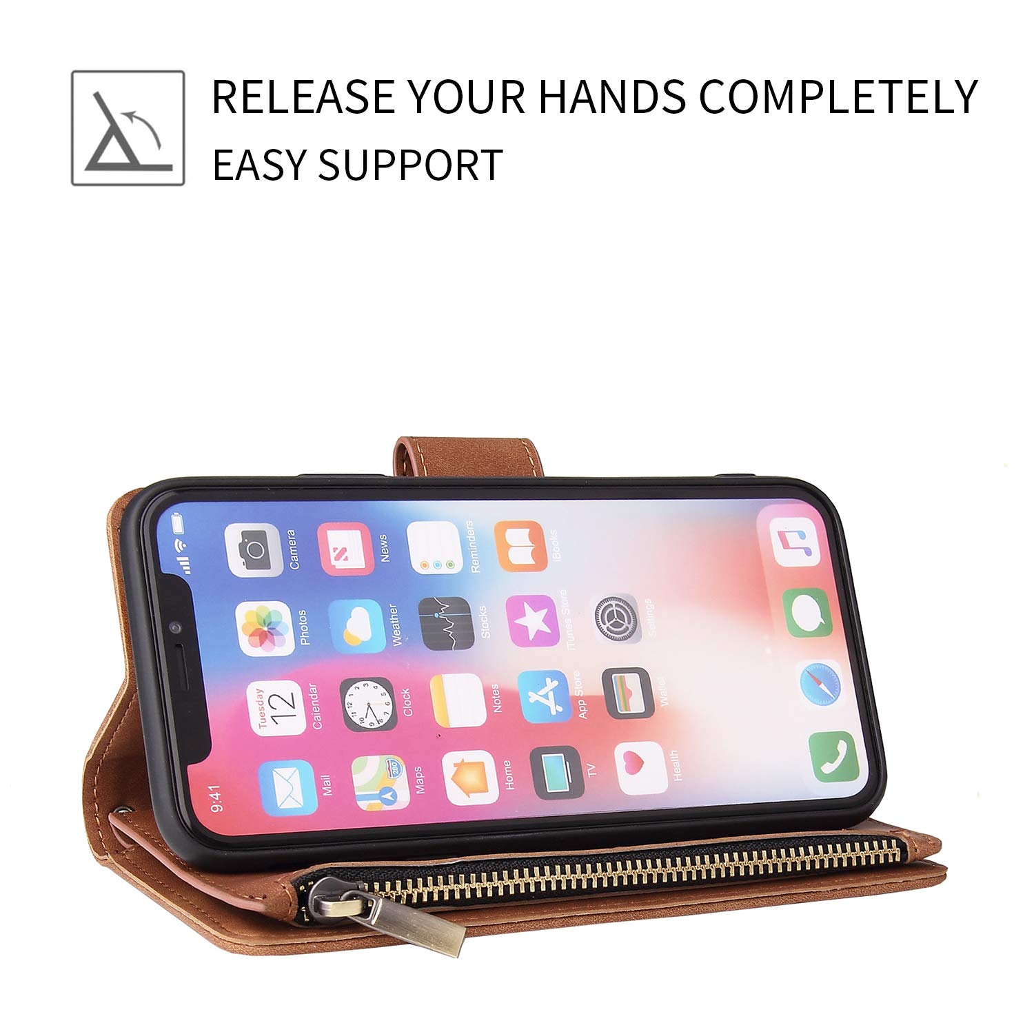 Protección Completa Funda Cartera QLTYPRI Para IPhone 14 - Cuero Sintético Con Ranuras Para Tarjetas Y Correa De Muñeca Funda Cartera Iphone 14