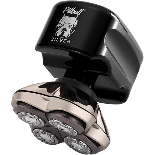 Skull Shaver Pitbull Silver PRO SX5 Head and Face Shaver, Cordless Razor