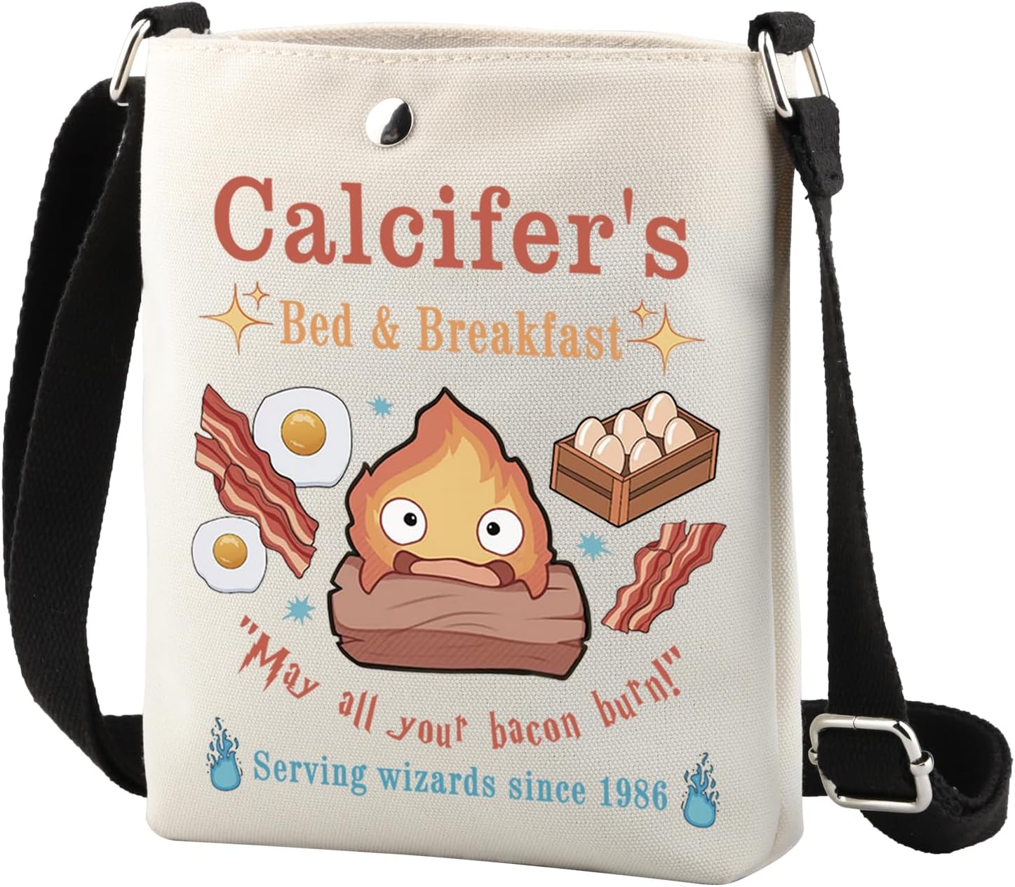 TSOTMO Calcifer's Bed & Breakfast Crossbody Bag Anime Lover Gift for Women Mother Best Friend