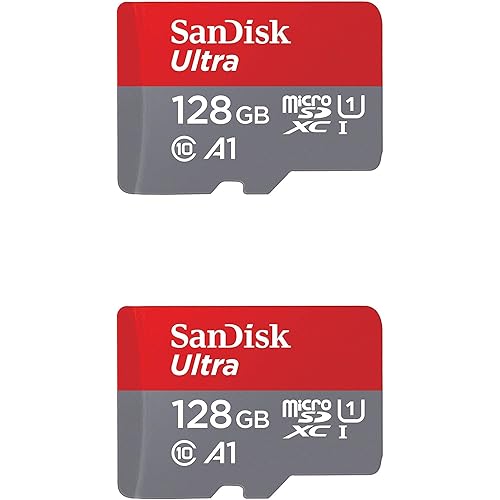 SanDisk 128GB X2 (256GB) MicroSD HC Ultra Uhs-1 Memory Card