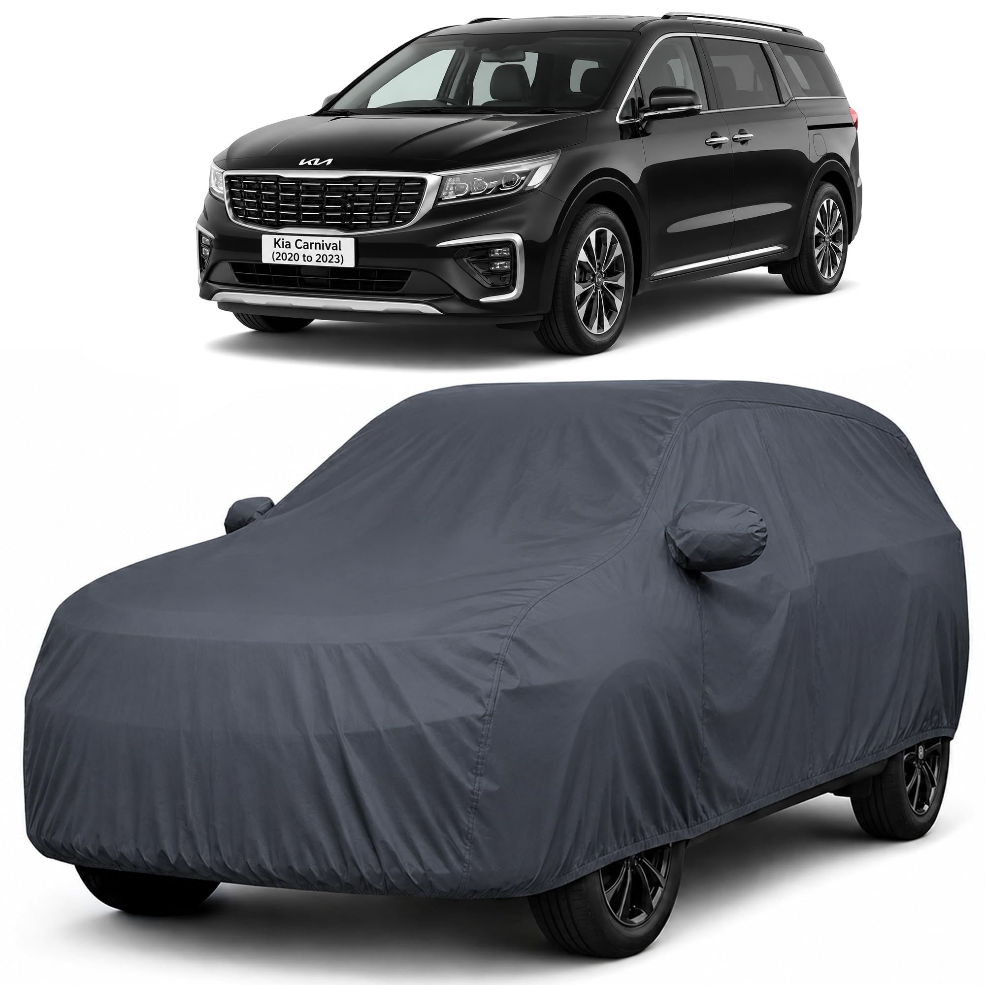 Autofact Car Body Cover Compatible with Carnival 2020-2023 | Custom Fit Car Cover |100% Waterproof | Triple-Stitched Lightweight Fabric | Dustproof | Indoor & Outdoor Use | Elastic Bottom