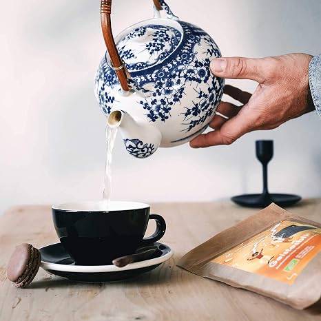 teegeschwister Denkpause Organic Tea Natural Mate Tea with Guarana & Ginger Perfect for Learning & Studying Energy through Natural Caffeine Gift Idea for Students & Students 100 g