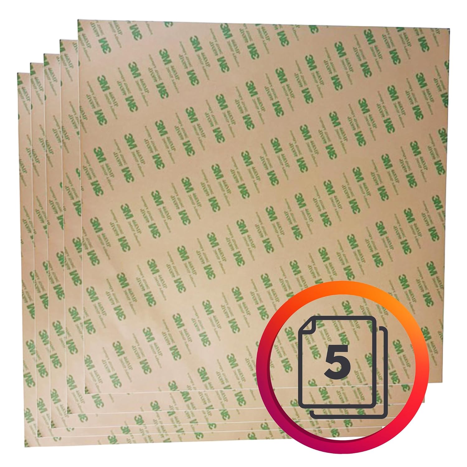 468MP Double Sided Adhesive Transfer Sheet (12 in x 12 in, 10, Sheet), High Strength, for Metal, Plastic, Nameplates, and Laminating