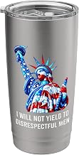 Statue Of Liberty AOC I Will Not Yield To Disrespectful Men Stainless Steel Insulated Tumbler