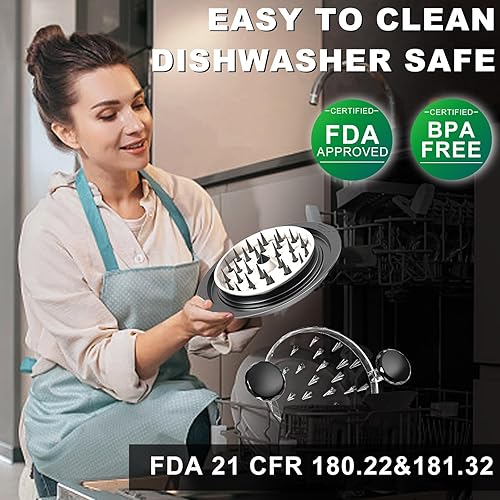 Miniatura 10 de Trituradora de pollo con plato, herramienta trituradora de carne profesional grande de 11 pulgadas, herramienta de trituración de pechuga de pollo,