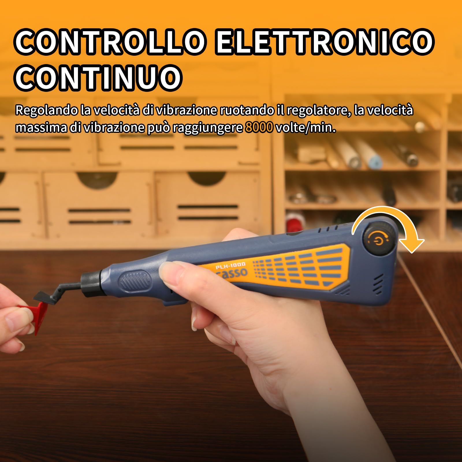 Levigatrice a penna senza fili, velocità variabile e ricarica USB con luce LED, utensile elettrico multiuso per levigatura, lucidatura, finitura, artigianato fai da te (Blu)