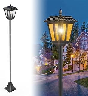 A.bigwhale 67" Solar Lamp Post Lights Outdoor Post Lights Waterproof Vintage Street Lights for Garden, Lawn, Pathway, Driveway, Front/Back Door