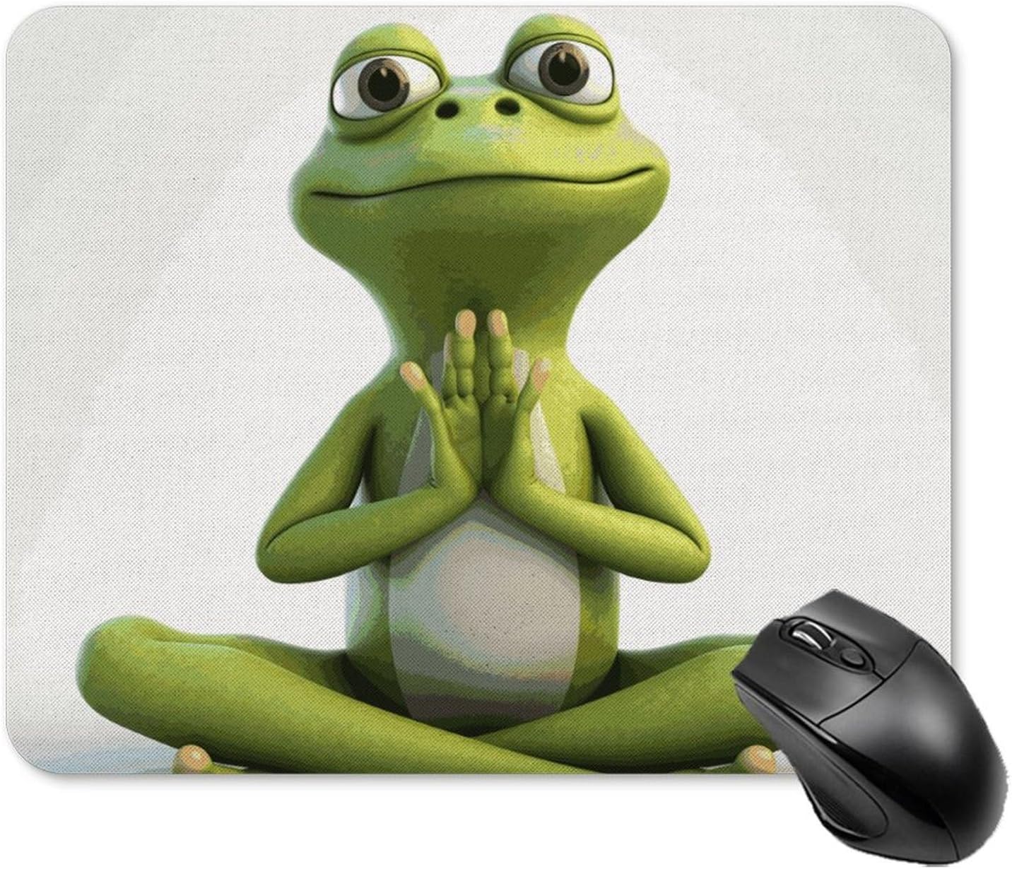 Mousepad The Funny Frog Doing Yoga Desk Pad with Non-Slip Rubber Base Waterproof Computer Desk Mat for Laptop Gaming Mousepad Office Desk Accessories for Women Men 7.9x9.8 in