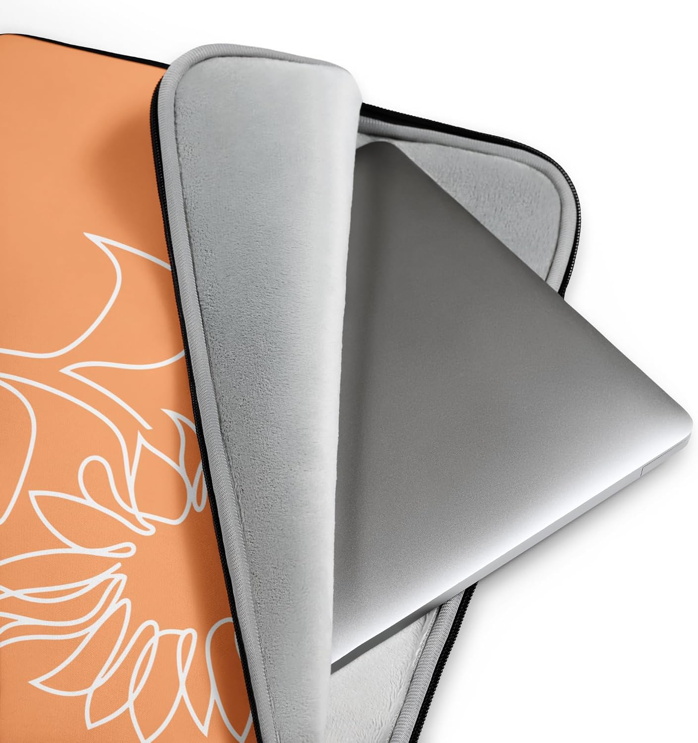 Simple Line Art Sunflower Graphic Graphic Laptop Sleeve image 2