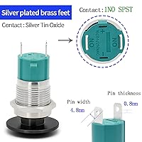 Vista 4 de Interruptor de botón de presión momentáneo de 10 amperios 16 mm en forma de hongo negro resistente al agua IP66 5V-250V CC/CA SPST de acero