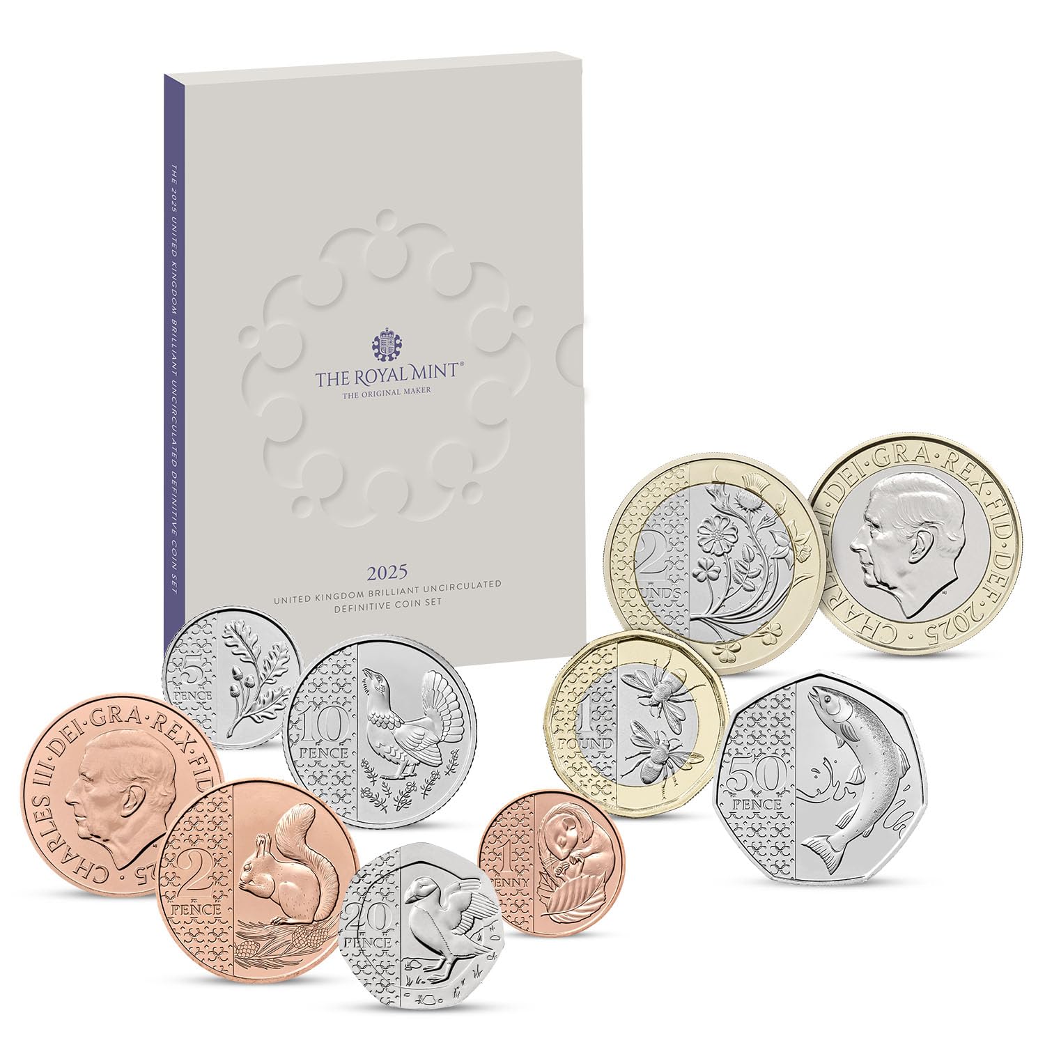The Koin Club Royal Mint 2025 UK Brilliant Uncirculated Definitive Coin Set Highly Collectable, Small