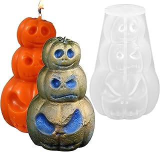 Halloween Pumpkin Candle Mold 3D Silicone Molds for Candle Making DIY Soap Aromatherapy Wax Resin Art Clay Craft Polymer Clay Decoration Supplies