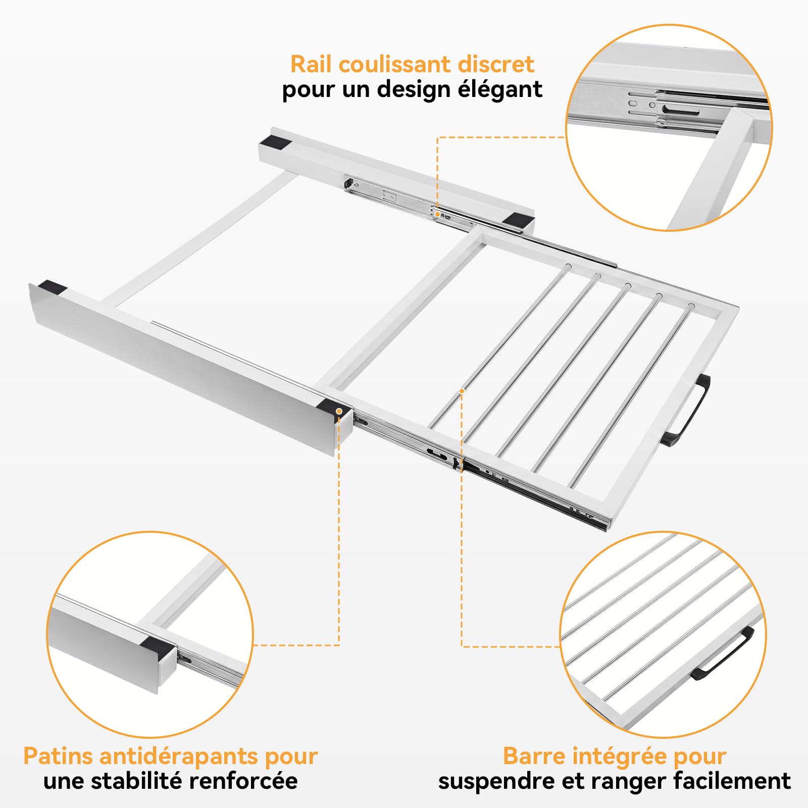 Universal Zwischeneinbaurahmen Set für Waschmaschine und Trockner 60 cm