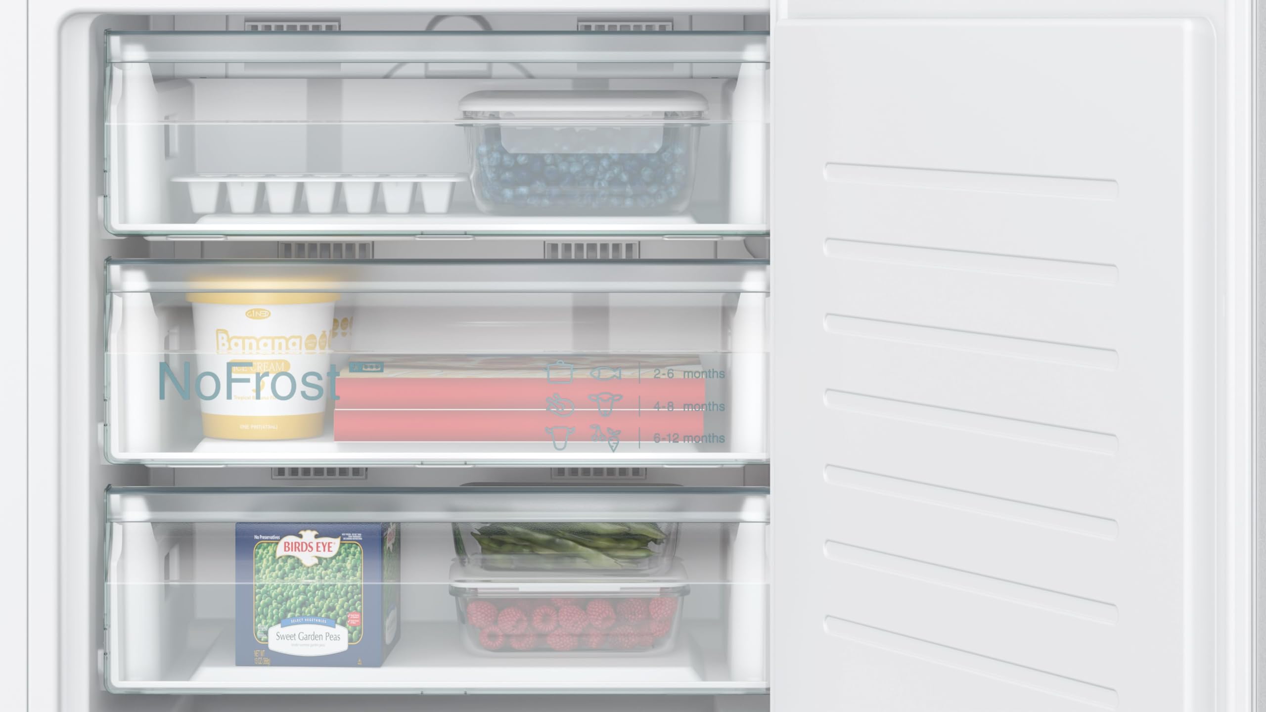 Siemens GU21NADE0 iQ500 Smarter Einbau-Gefrierschrank, Flachscharnier mit Softeinzug, 82 x 59,8 cm, 85 L Gefrieren, noFrost – nie wieder abtauen, freshSense - konstante Innentemperatur