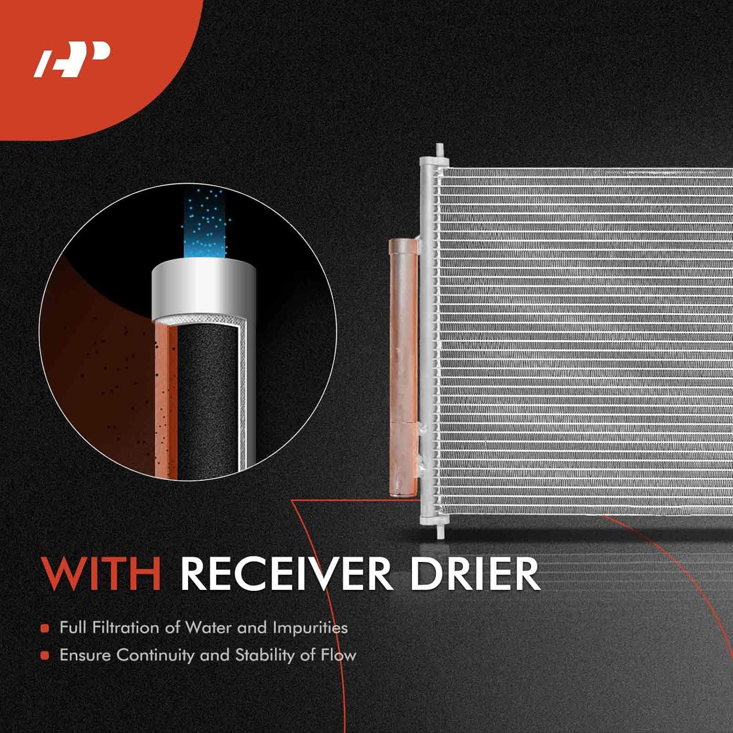 A-Premium Aluminum Radiator & AC Condenser Cooling Kit Compatible with Honda CR-V CRV 2012 2013 2014 2015 2016 L4 2.4L, Replace# 190105LAA51, 80110T0AA01 2-PC Set