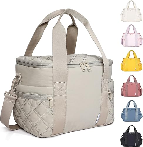 Miniatura 11 de NOL Natural Organic Lifestyle Hielera de Almuerzo de Nylon para Mujer Bonita Bolsa de Almuerzo Acolchada Grande a Prueba de Fugas Aislada Bolsa Tote