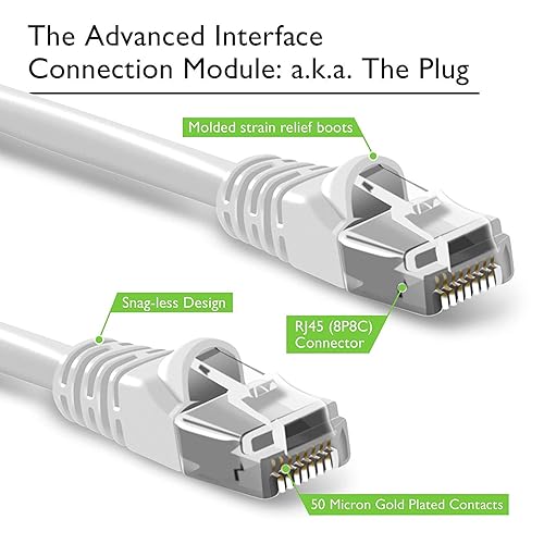 Vista 18 de GearIT Paquete de 20 cables de conexión Ethernet Cat5e de 10 pies, cable de red LAN RJ45 sin enganches, color azul