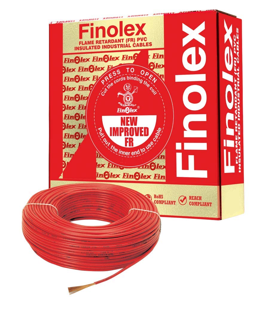 Finolex Flame Retardant Pvc Insulated Industrial Cables 1100 V Red- 4 Sq. Mm - 90 M Coil-image-40