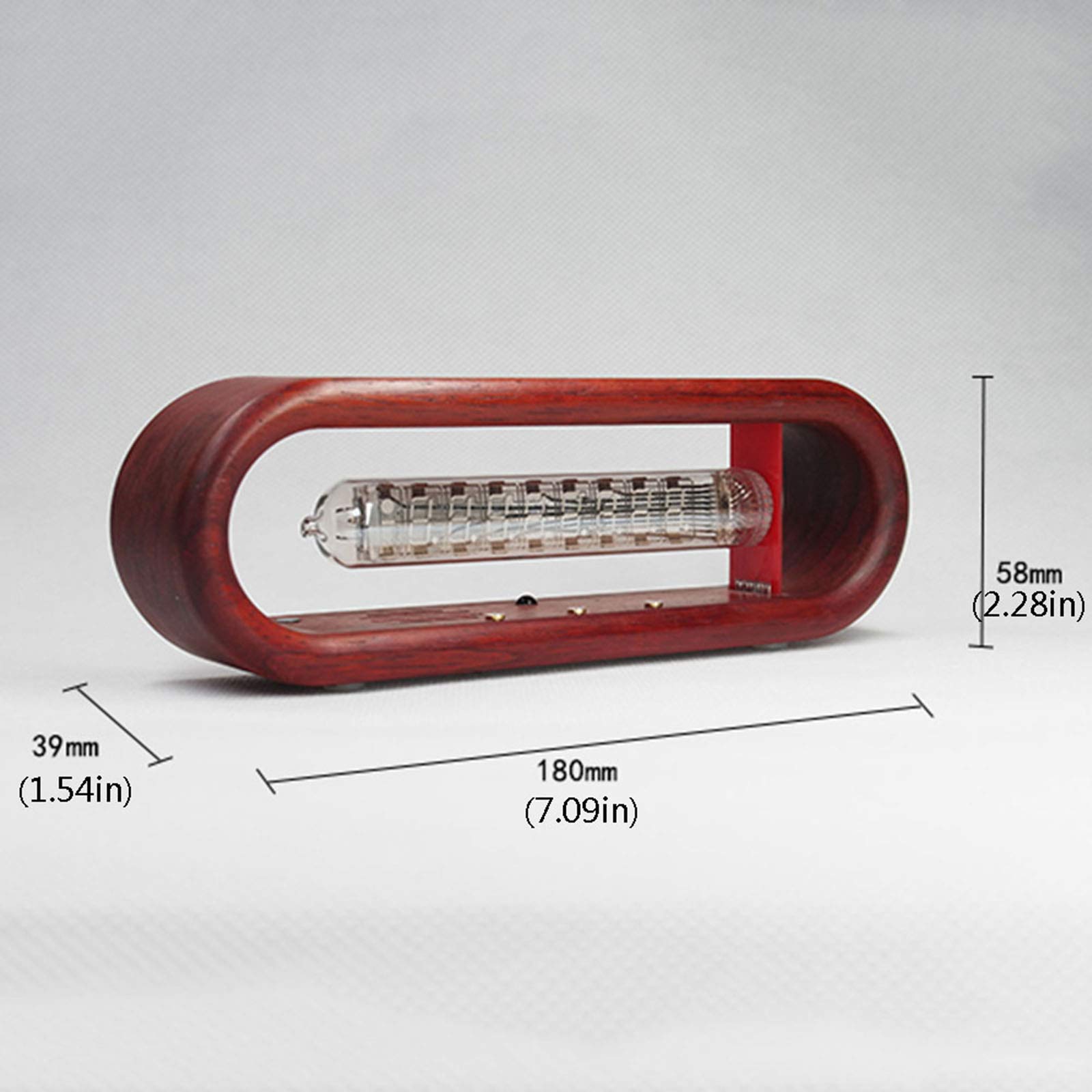 Regalos Personalizados, Reloj de Escritorio con Tubo de vacío, Sensor de luz de Tubo Fluorescente con Reloj LED, Reloj de Tubo Nixie con Carcasa de Madera Maciza Toque el