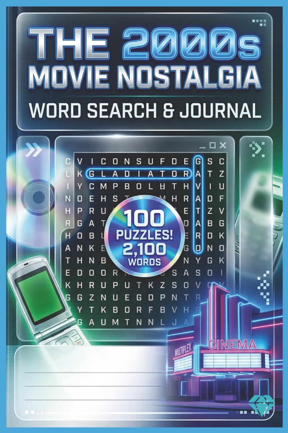 2000s Movie Nostalgia Journal & Puzzle Book: 100 Retro Word Search Puzzles & Cinematic Memory Pages for Y2K Cinema Fans