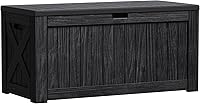 Greesum 120 Gallon Waterproof Deck Box - Lockable Outdoor Storage Bin for Patio Cushions, Garden Tools, Pool Supplies, UV Resistant Black