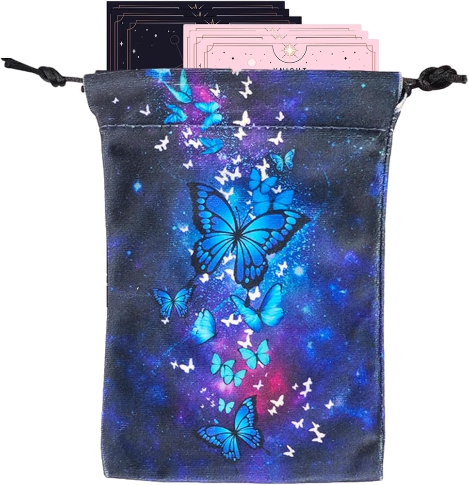 Borsa In Velluto Con Coulisse Per Tarocchi E Rune - 12,7x20,3 Cm - Raissa Metallizzate Con Gemma Acrilica - 4