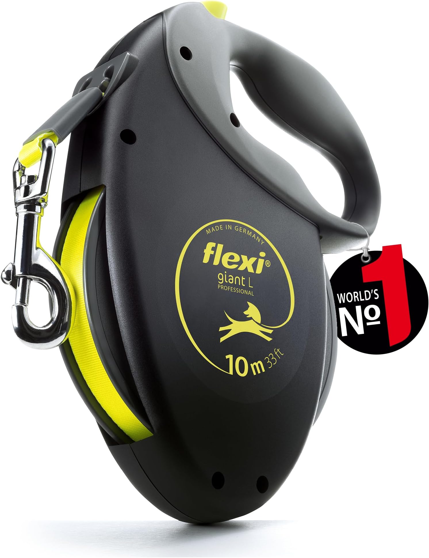 Flexi Giant Professional, Gurt, L: 10 M, Schwarz/Neon