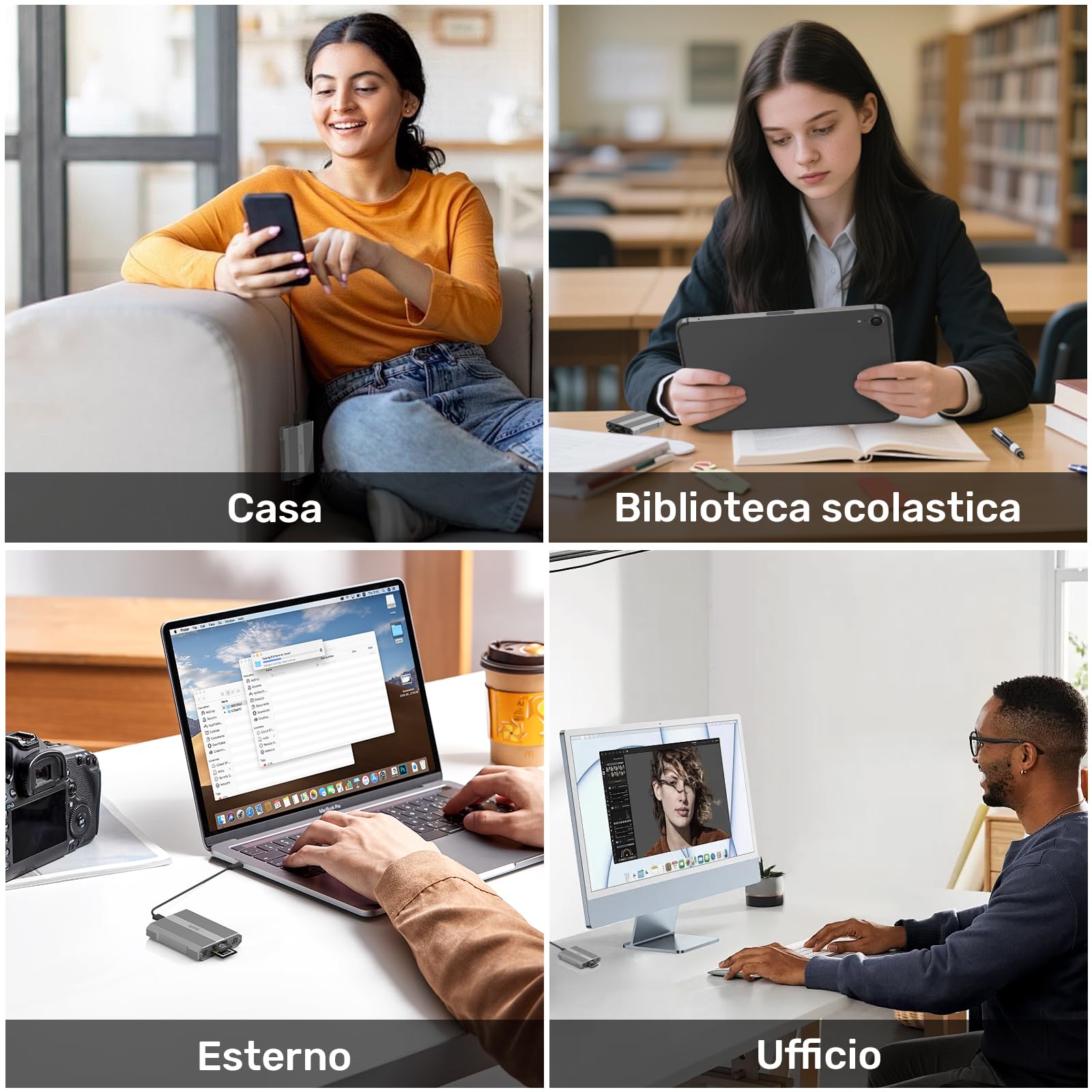 Alxum 10Gbps CFexpress tipo A e SD4.0 UHS-II Dual Slot Lettore di schede USB C USB 3.1 Gen 2 CF Express Reader per CFExpress tipo A/SD/SDHC/SDXC/SDUC, compatibile con Windows/Mac/Linux/Android