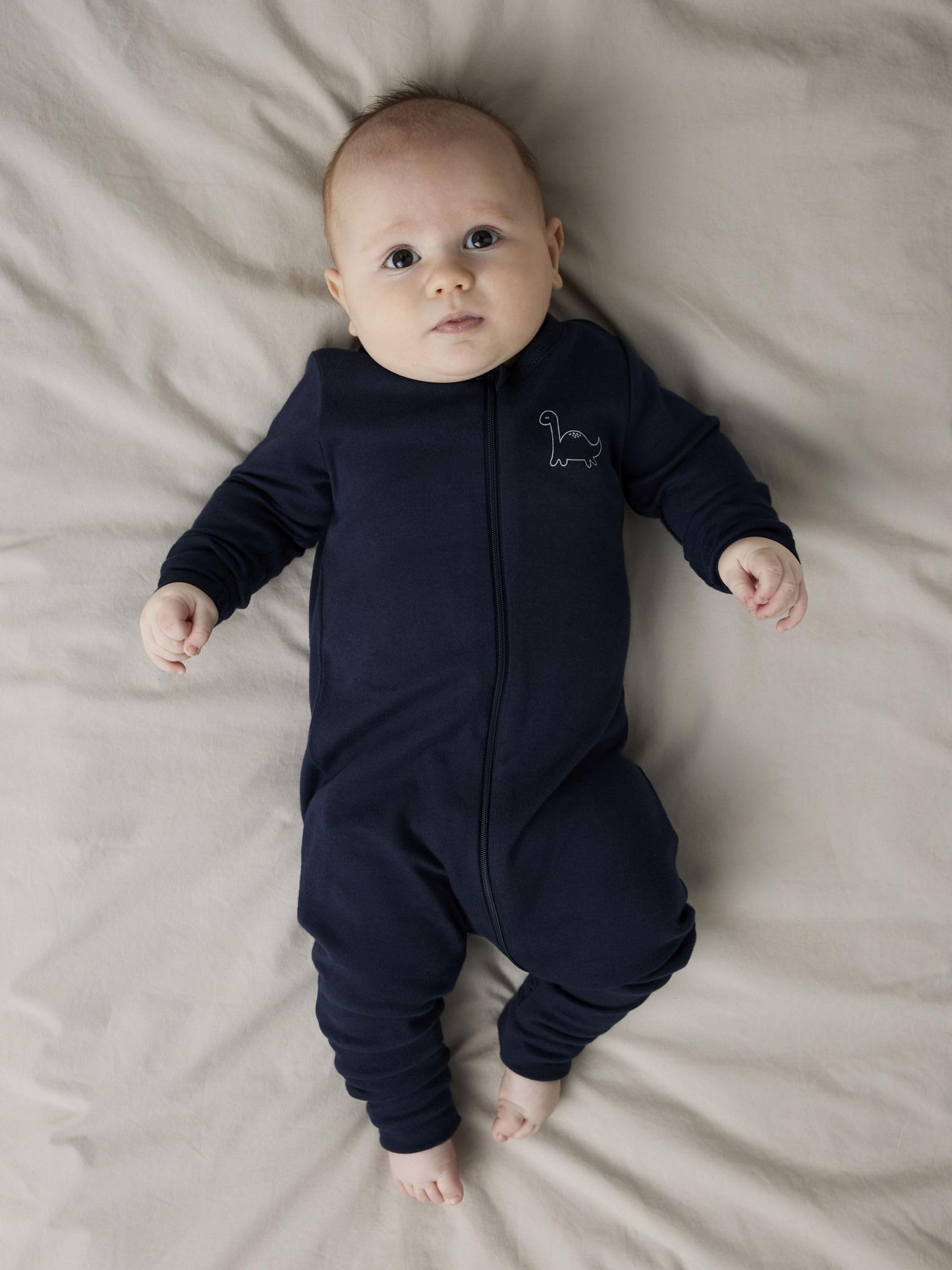 Name it baby Męski kombinezon Nbmnightsuit 2P Zip Ff Grey Dino Noos (2 sztuki), szary melanż, 92