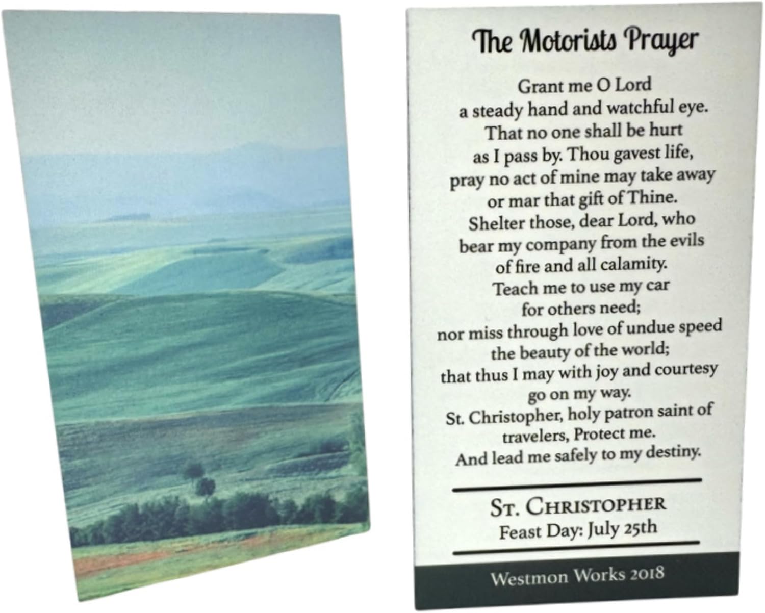 Westmon Works Irish Auto Rosary St Patrick Patron Saint of Ireland and St Christopher Italian Metal Car Rearview Mirror Charm with Two Holy Cards - Image 6