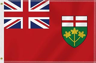 2×3 FT Ontario Flag, Medium 60×90 CM ON 100D Canada Province Outdoor Banner,Doube Side Printing Canadian Decor For Patio Garden With Brass Gromment