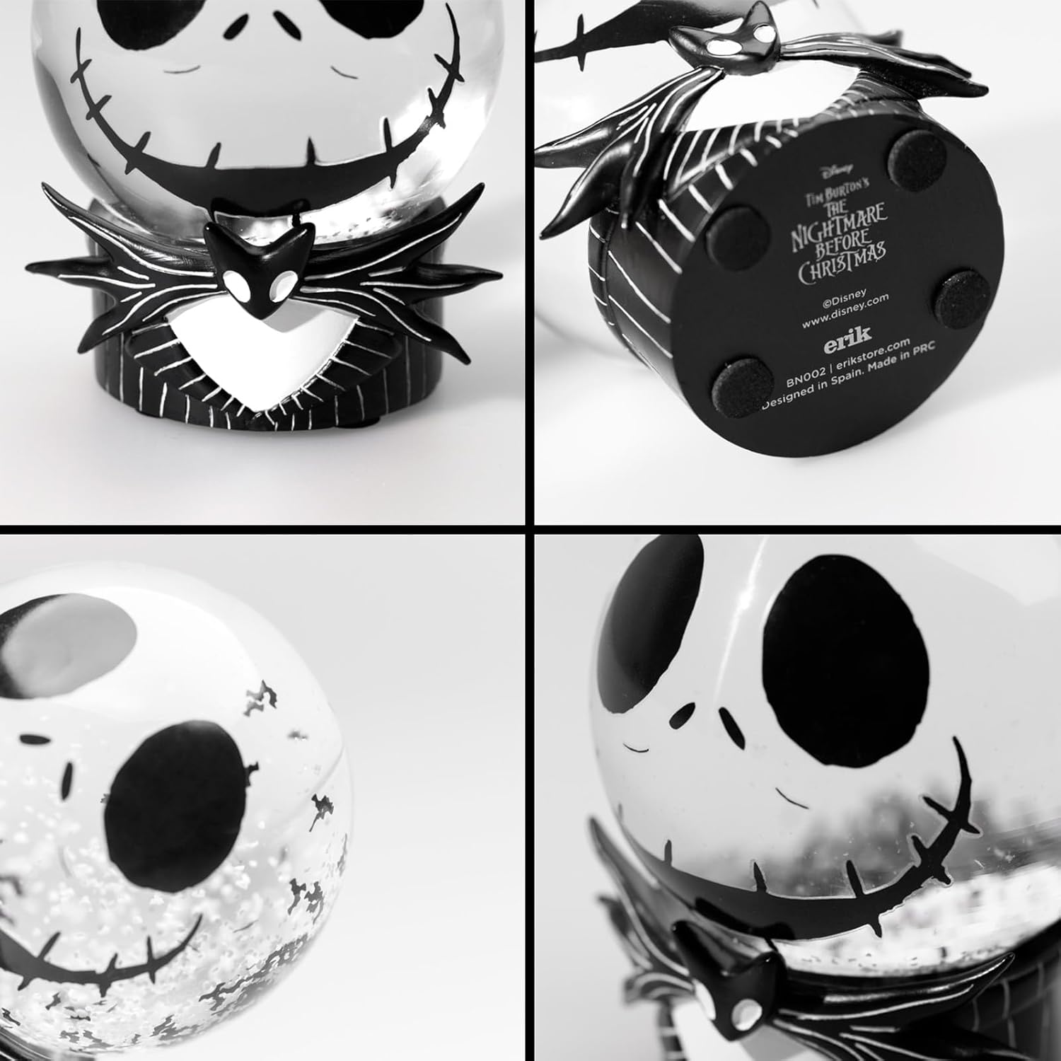Disney Nightmare Before Christmas Snow Globe - Official Christmas Decoration | Crystal Ball and Resin Base