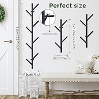 Vista 4 de Juego de 2 percheros negros para pared, perchero flotante de diseño moderno, perchero para ropa, bufandas, bolsos, gorras, ganchos verticales