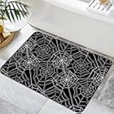 KLRIGR Bath Mat for Bathroom Shower Room Bathtub Bathroom Rugs Non Slip Washable, Spider Cobweb Halloween Goth, 16x24 Inches