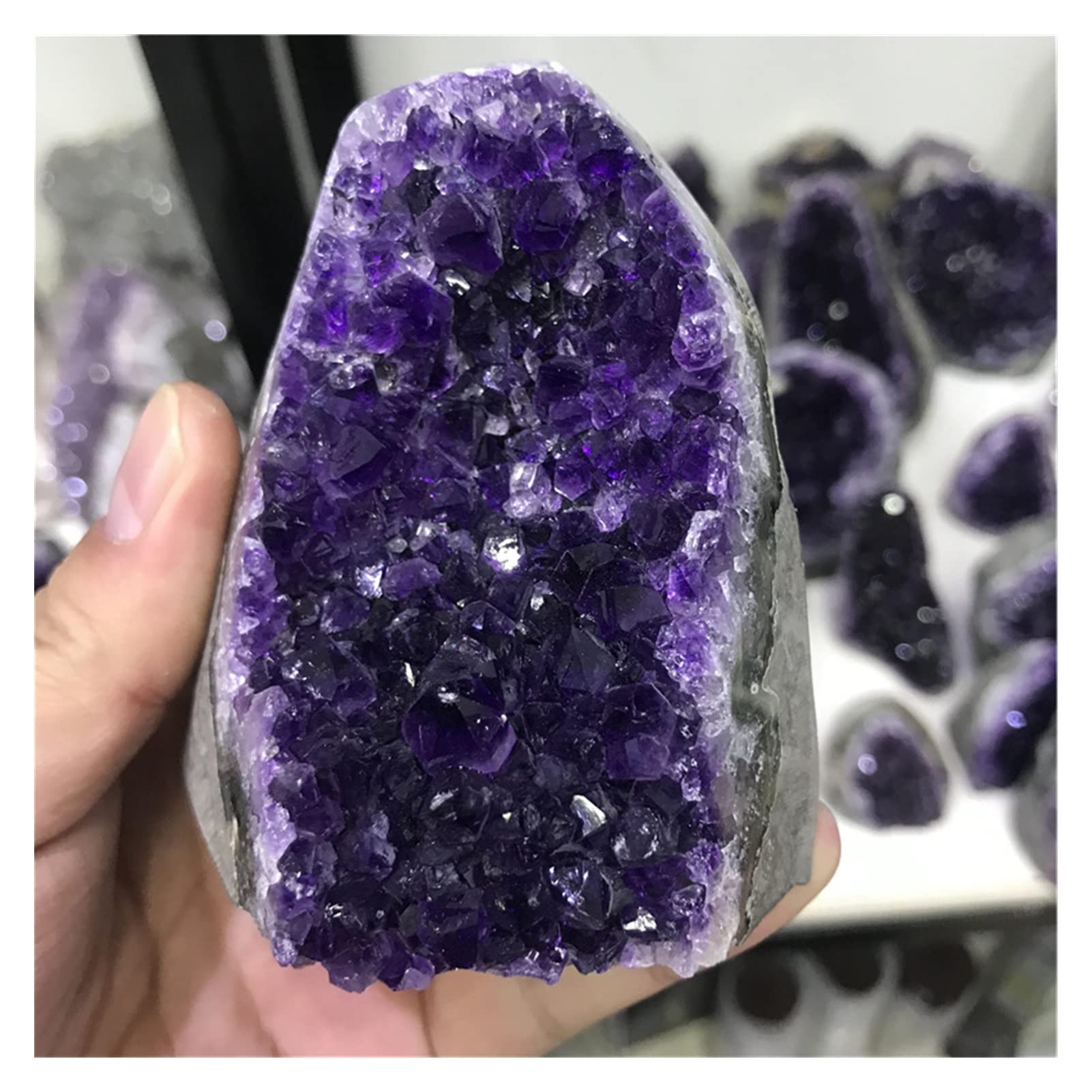 Amethyst Rohstein Natürliche Amethyststein Geode Kristall Cluster Dekoration Quarz Mineralien echte Amethyste spirituelles Chakra Reiki (Color : 400-500g)