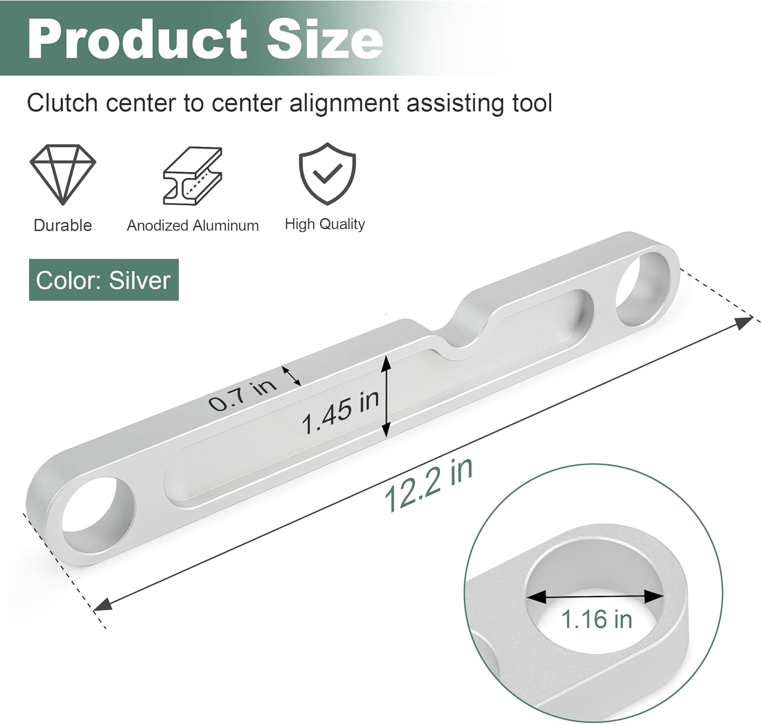 Transmission Crankshaft CVT Primary Drive Secondary Clutch Shaft Alignment Tool for Polaris RZR Pro Turbo 2020-2024 Ranger XP 1000 2018-2024 Silver
