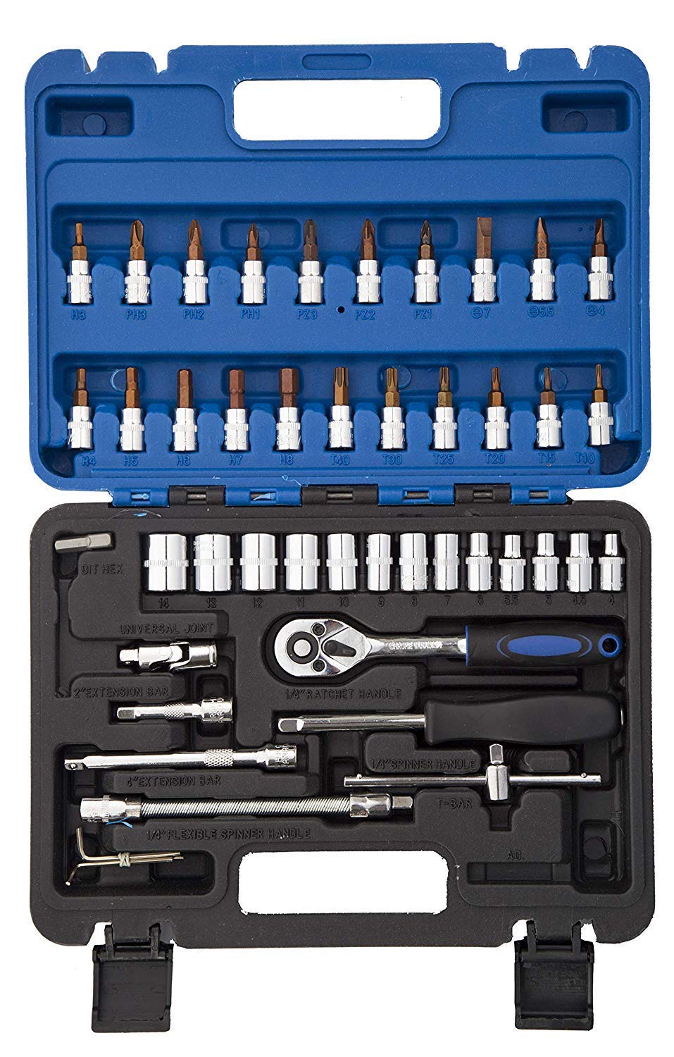 Mass Pro 1/4" Dr. Socket Wrench Set + Snap & Grip Socket Set (Pack of 46) Socket Set (Pack of 46) 1