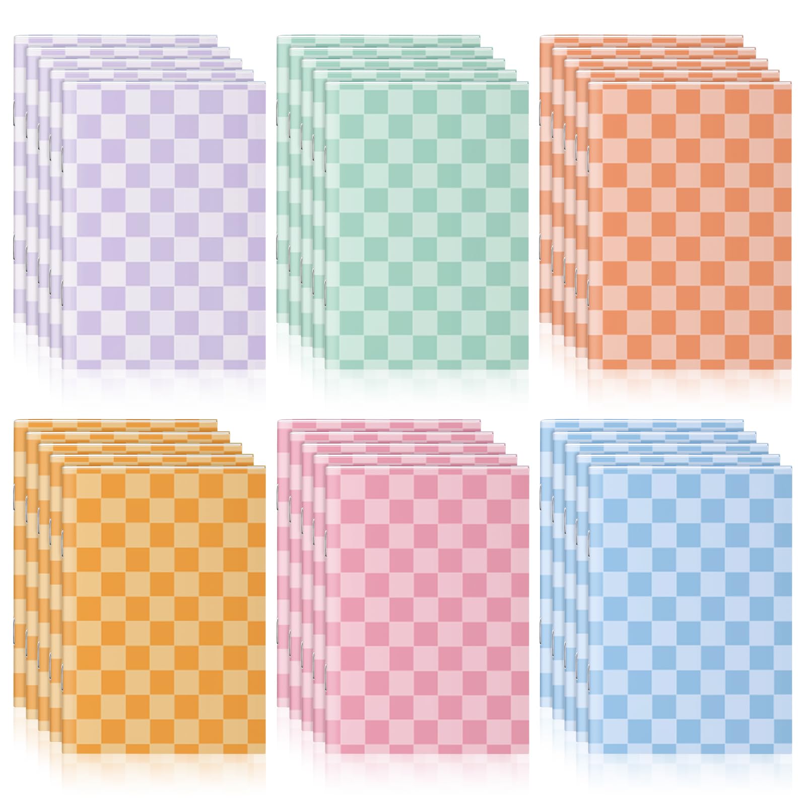 Engrowtic Confezione da 60 mini quaderni tascabili a scacchiera, 8 cm x 12,50 cm, piccoli quaderni estetici vintage, piccoli quaderni a righe, per feste, scuola, ufficio, regali di viaggio