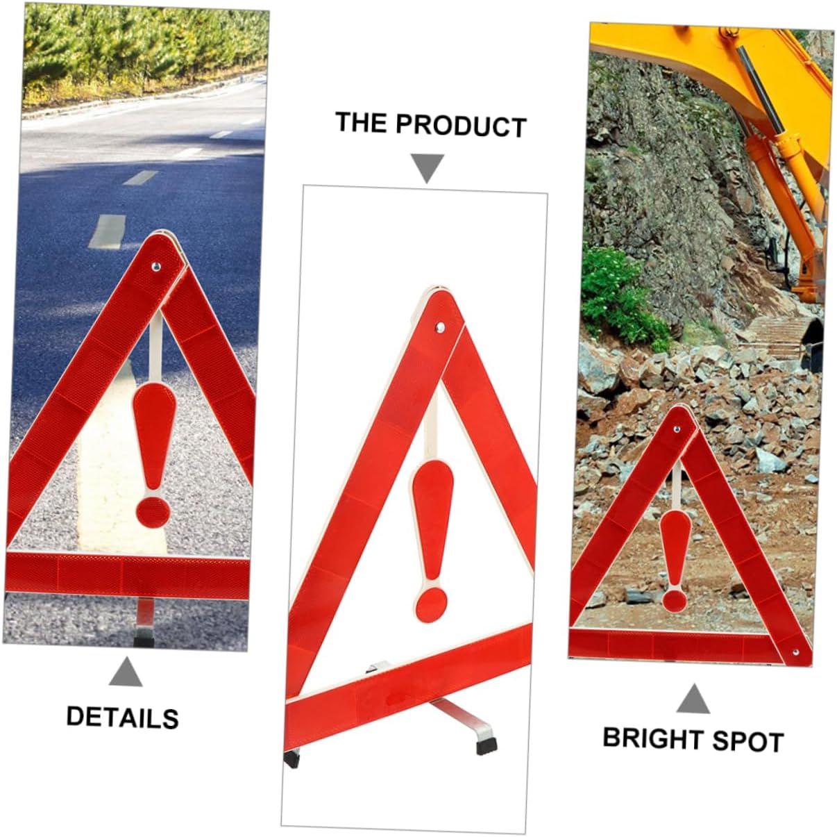 4pcs Car Safety Triangle Kit Road Car Emergency Triangle Stability Warning Tripods