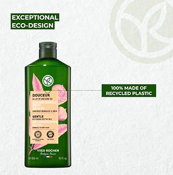 Yves Rocher Shampoo Soft and Silky Hair with Chestnut Milk - Gentle Care for Smooth, Hydrated Hair - Softness That Lasts 24 Hours - 300 ml. / 10.1 fl.oz.