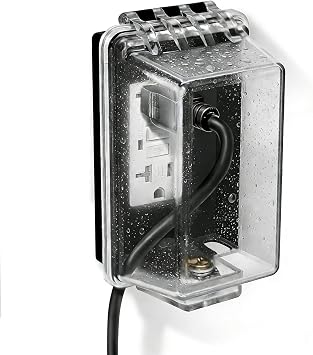 Outdoor Outlet Cover in-Use Weatherproof Outdoor Decorator/GFCI Receptacle Outlets,Weatherproof Clear Enclosure,1-Gang Electrical Outlet Cover for Home Improvement,Easy Install1 pack