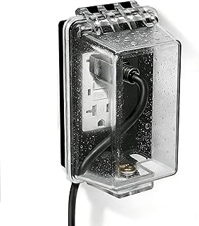 Outdoor Outlet Cover in-Use Weatherproof Outdoor Decorator/GFCI Receptacle Outlets,Weatherproof Clear Enclosure,1-Gang Electrical Outlet Cover for Home Improvement,Easy Install(1 pack)