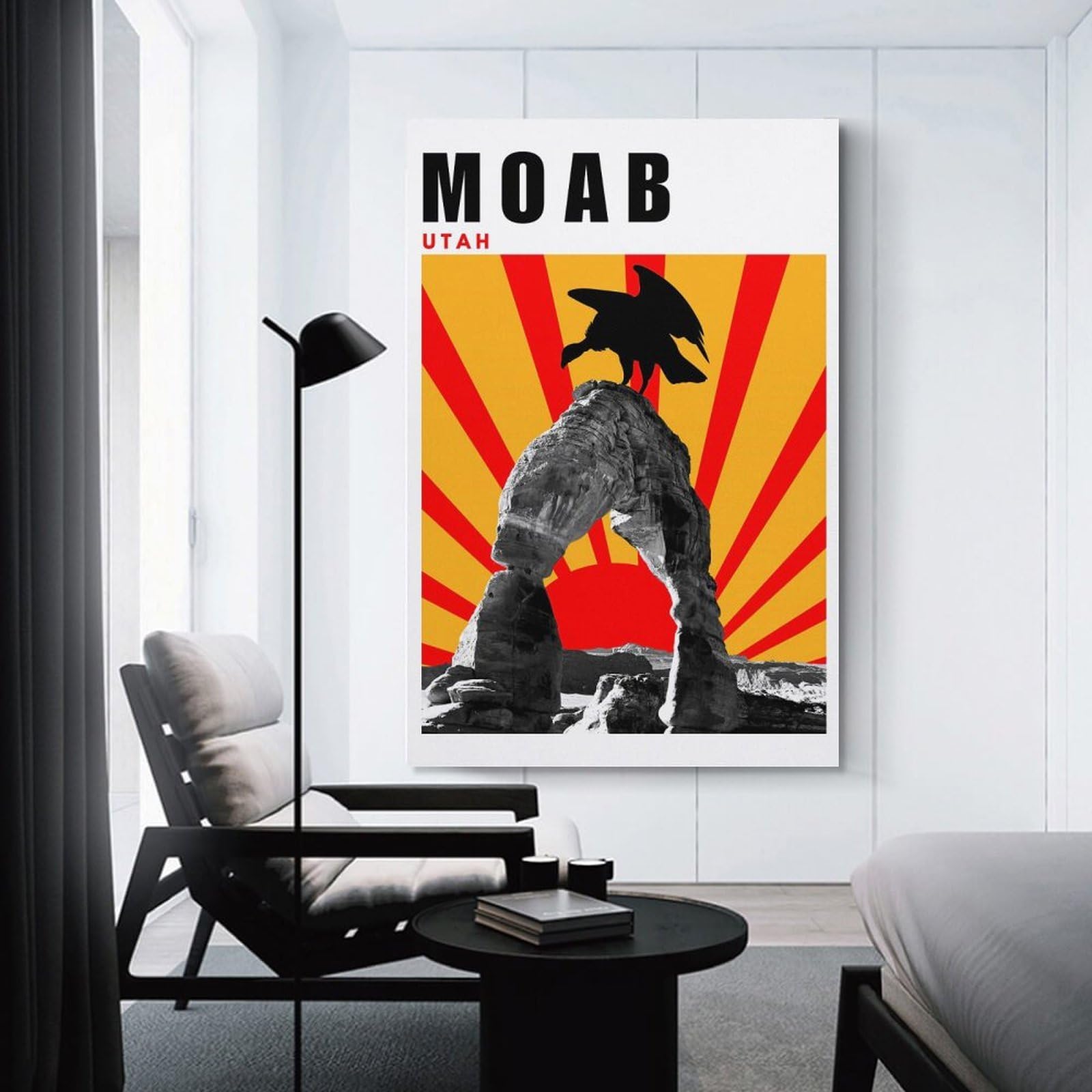 Junmoney Unframe-Style-24 Moab Utah Sunset Mid Century Modern Collage Art Canvas Wall Art 20X30inch(50X75cm), For Office Decor, Home Working Or Creative Rooms, Wall Art That Adds Style To Work Areas