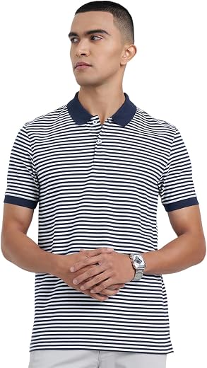 Peregrine by Pantaloons Men's Cotton Slim Fit Polo Collar Half Sleeve T-Shirt | Sizes S–2XL
