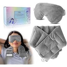 Microwavable Neck Shoulder Back Pain Relief Heating Pad 26.6" Length Microwave Heating Eye Mask Warm Cloth Microwave Heat Pack Neck Wrap for Stress Relief