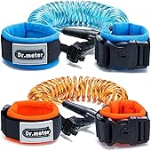 Anti Lost Wrist Link, Dr.meter 2 Pack Toddler Safety Leash with Key Lock, Reflective Child Walking Harness Rope Leash for Kids Babies, 8.2ft Blue + 4.92ft Orange