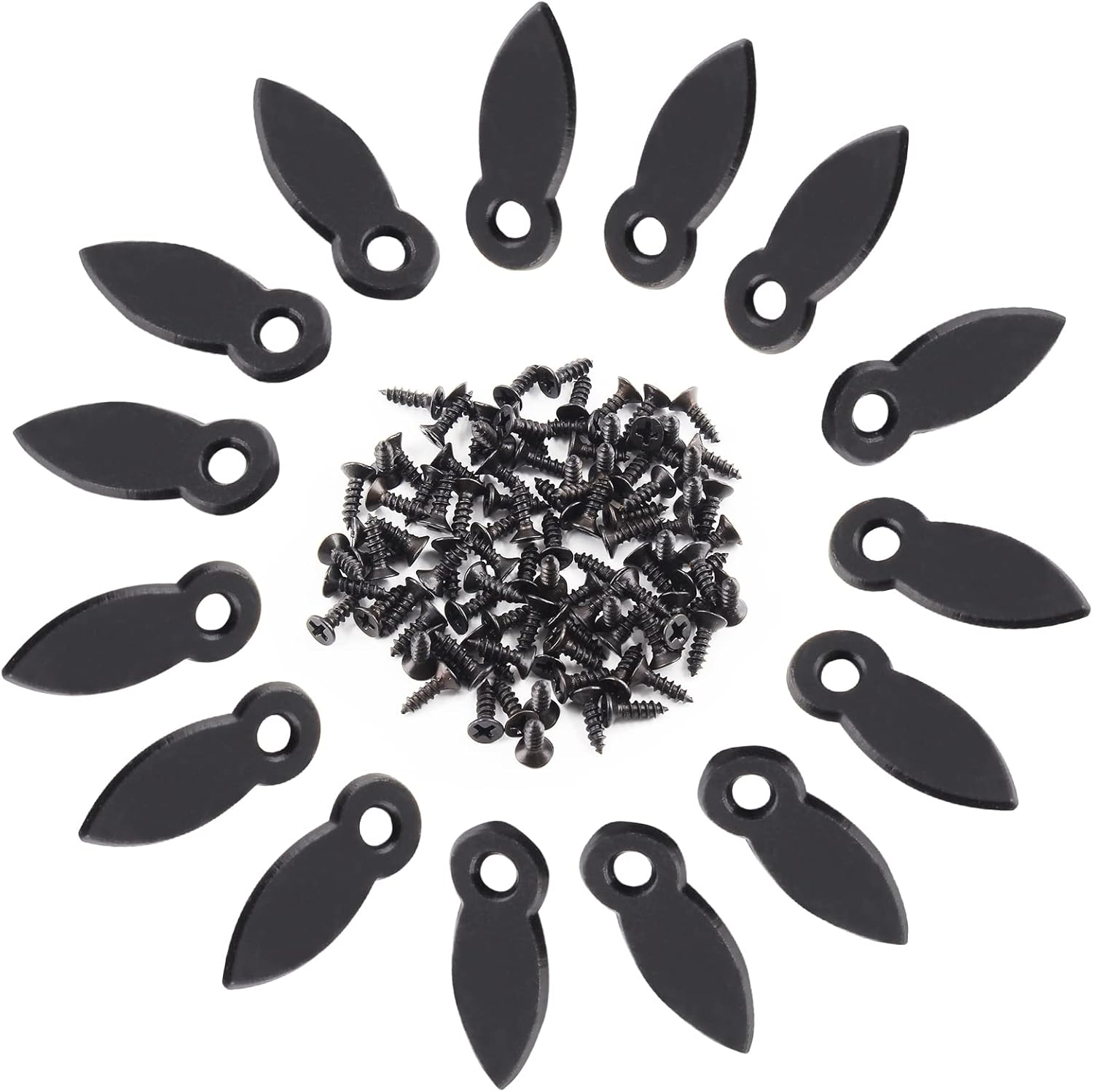 Piutouyar 100 Pcs Black Picture Frame Turn Buttons, Flat