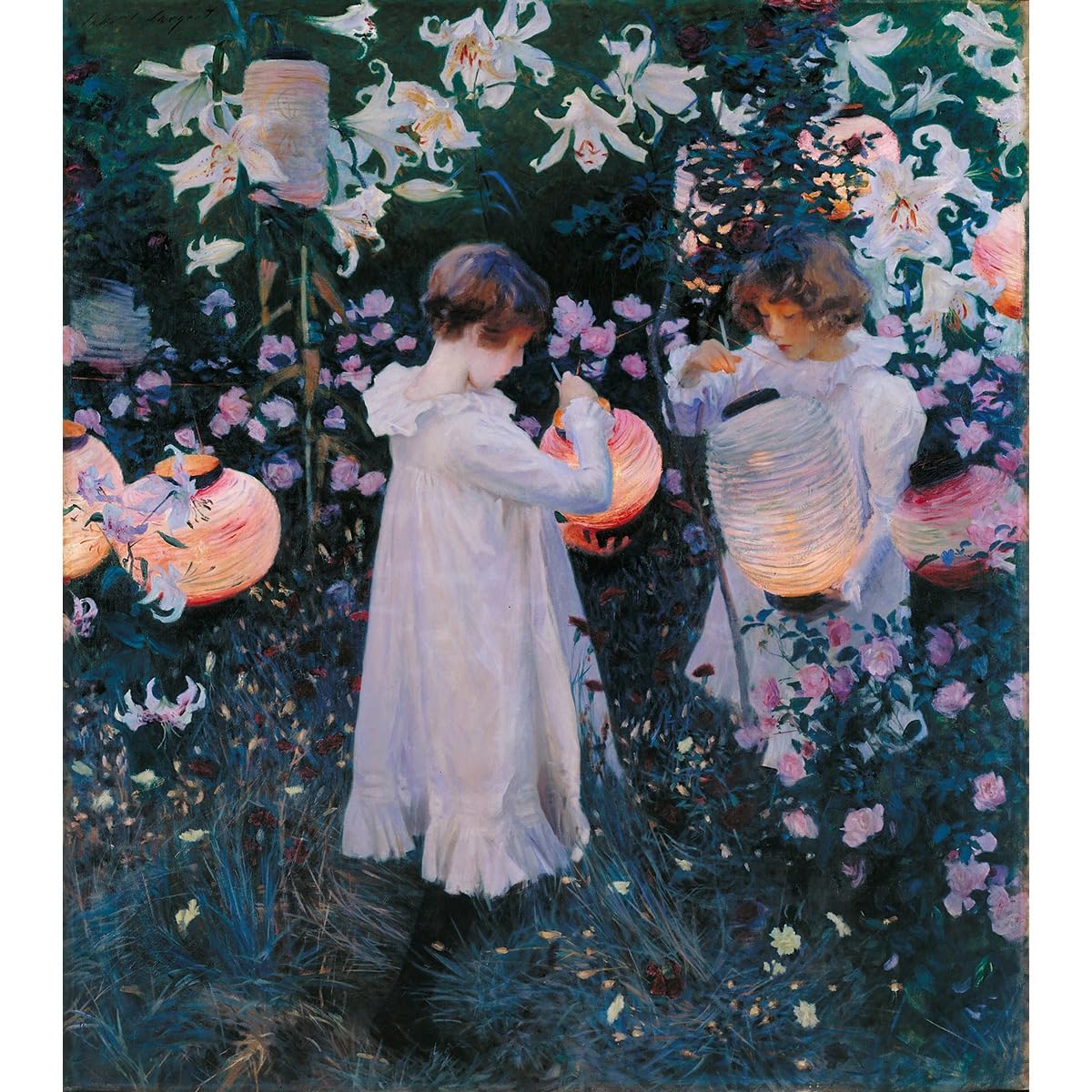 Toile roulée John Singer Sargent Œillet lys rose impression grand format 61x81 - 2