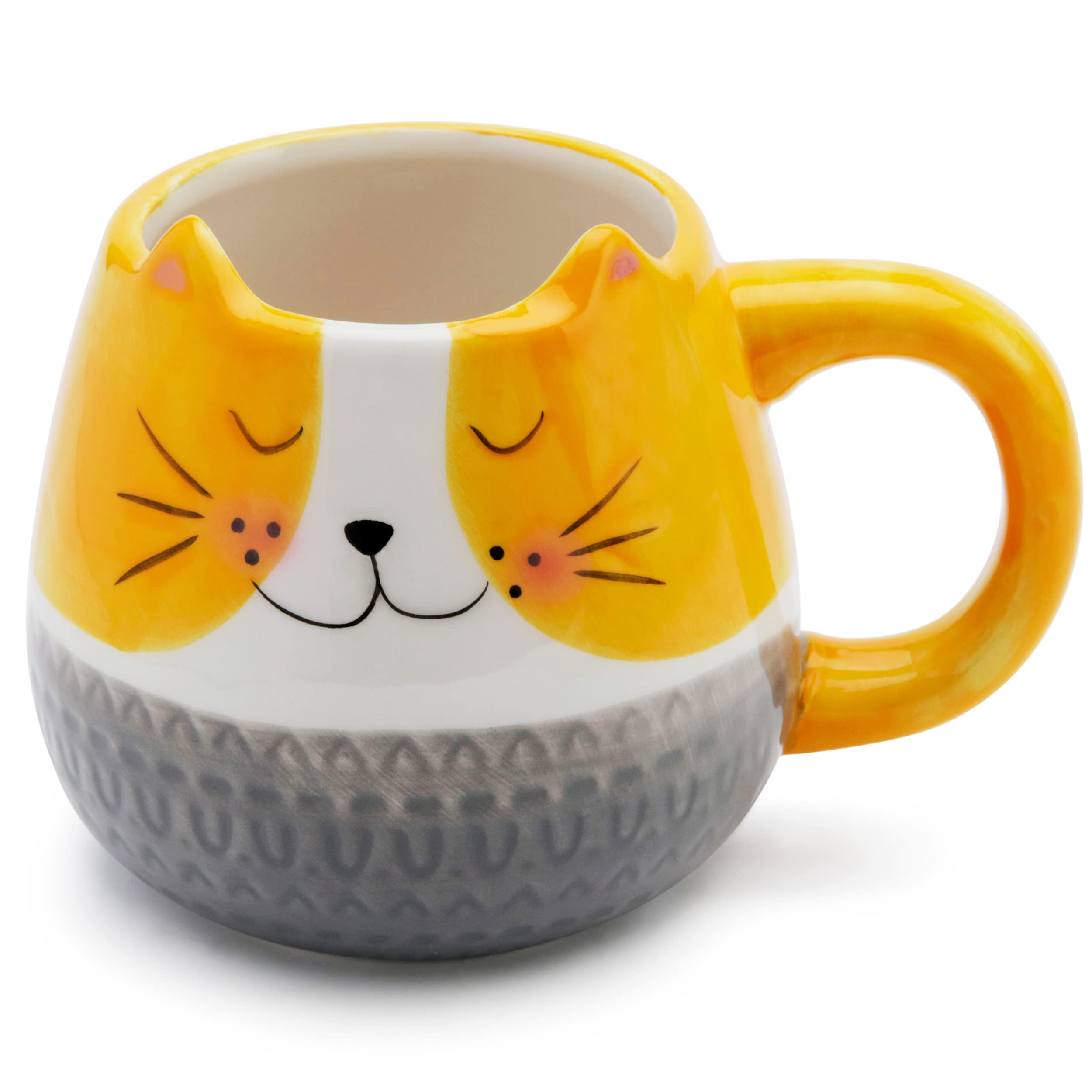 Mousehouse Gifts - Ginger Cat Novelty Mugs for Family, Child-Friendly Animal Coffee Cups